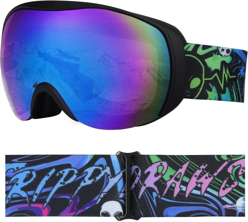 YooxArmor OTG Kids Ski Goggles Kids Snowboard Goggles for Boys Girls Toddler Youth Kid Snow Goggles Anti-Fog UV400 Protection - Image 1